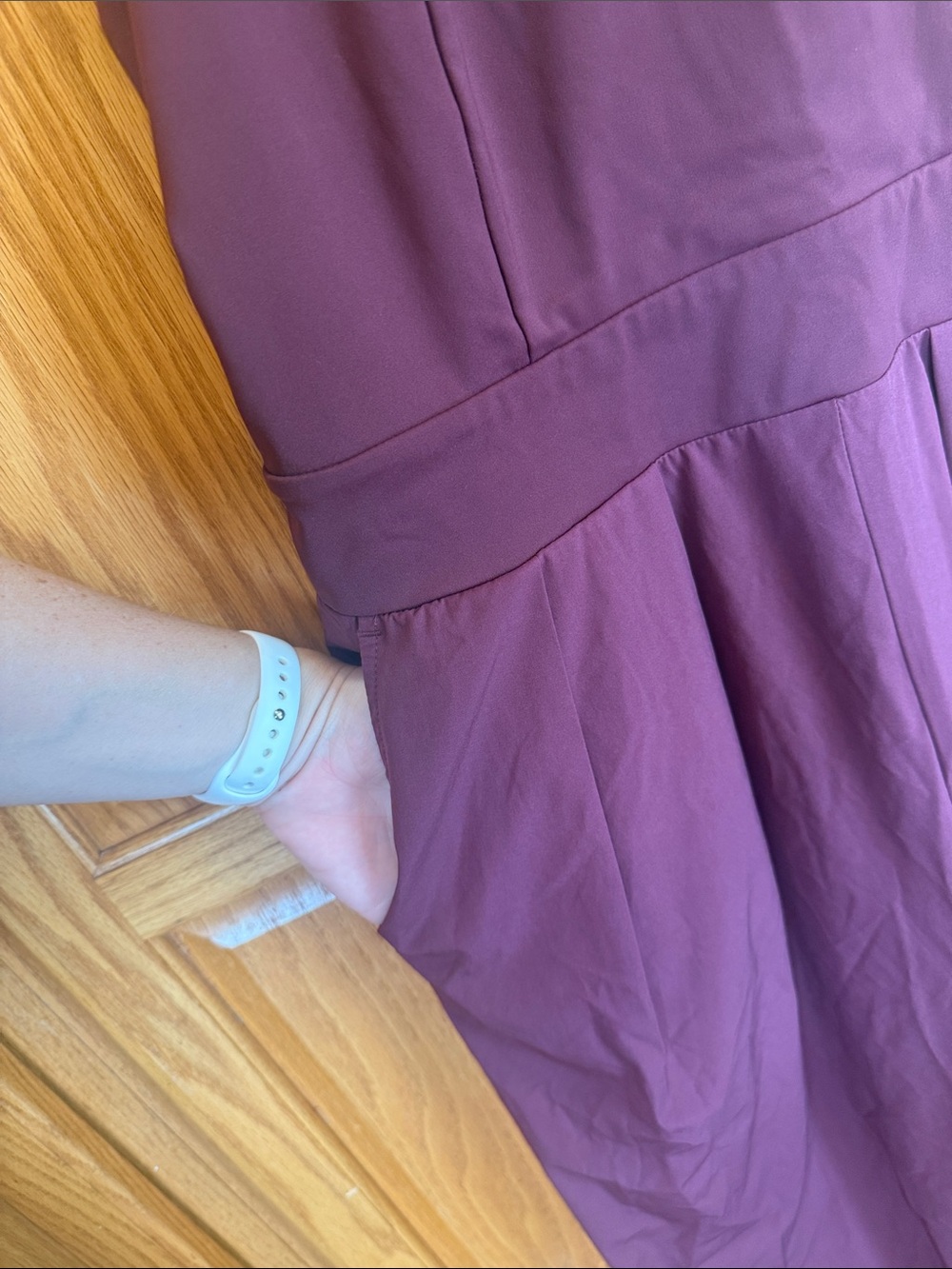 447 Halara Breezeful™ Backless Wide Leg Jumpsuit Amaranth Purple NWT Large 12/14 - Picture 5 of 7